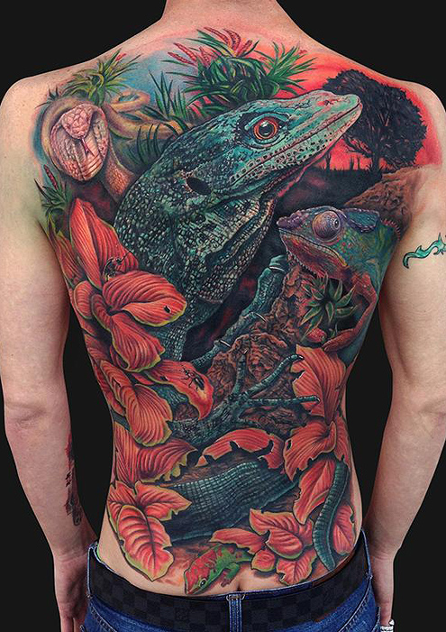 Tattoos - Reptile Back Piece  - 87651